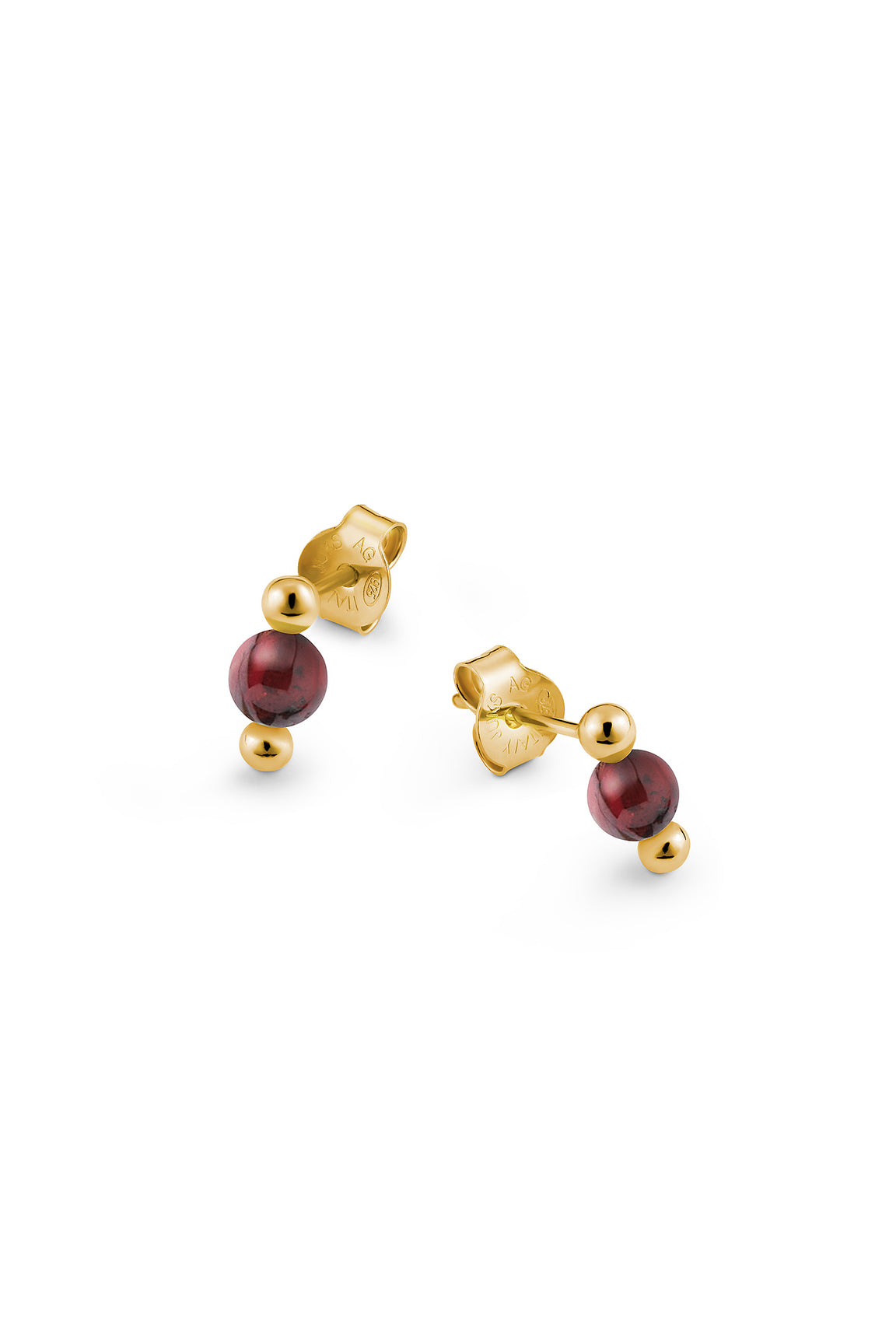 Jukserei Birthstone Ear Studs Forgyldt Sterlingsølv | Vælg din måned