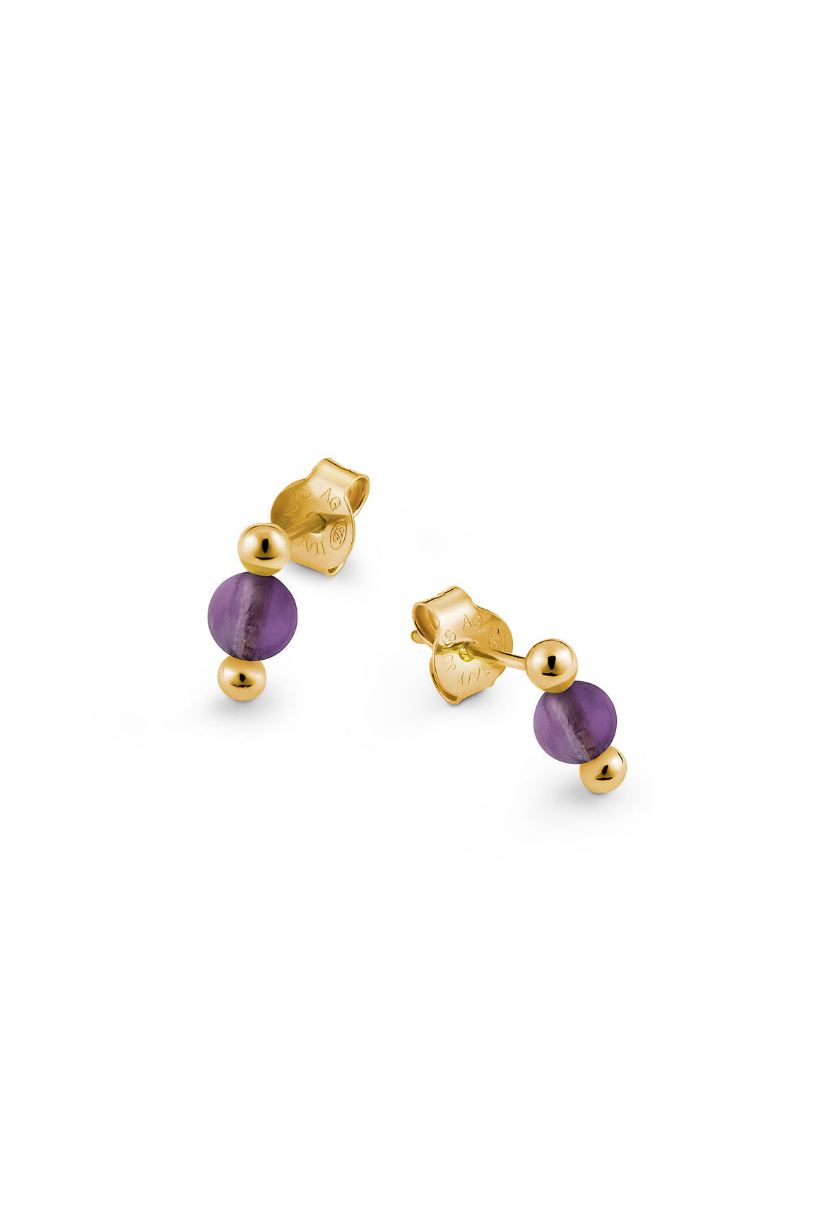 Jukserei Birthstone Ear Studs Forgyldt Sterlingsølv | Vælg din måned