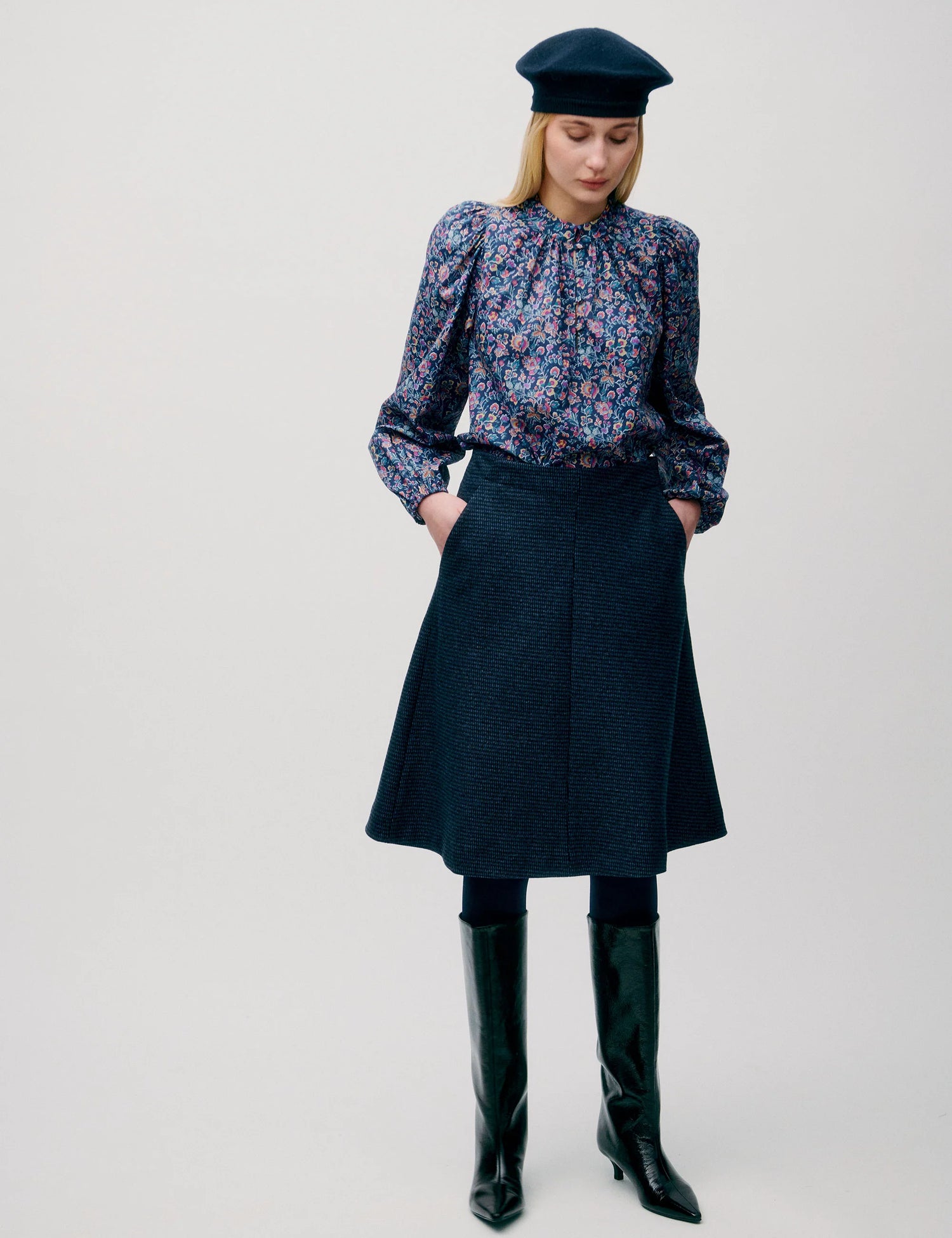 APOF Bello Skirt | Tweed Blue