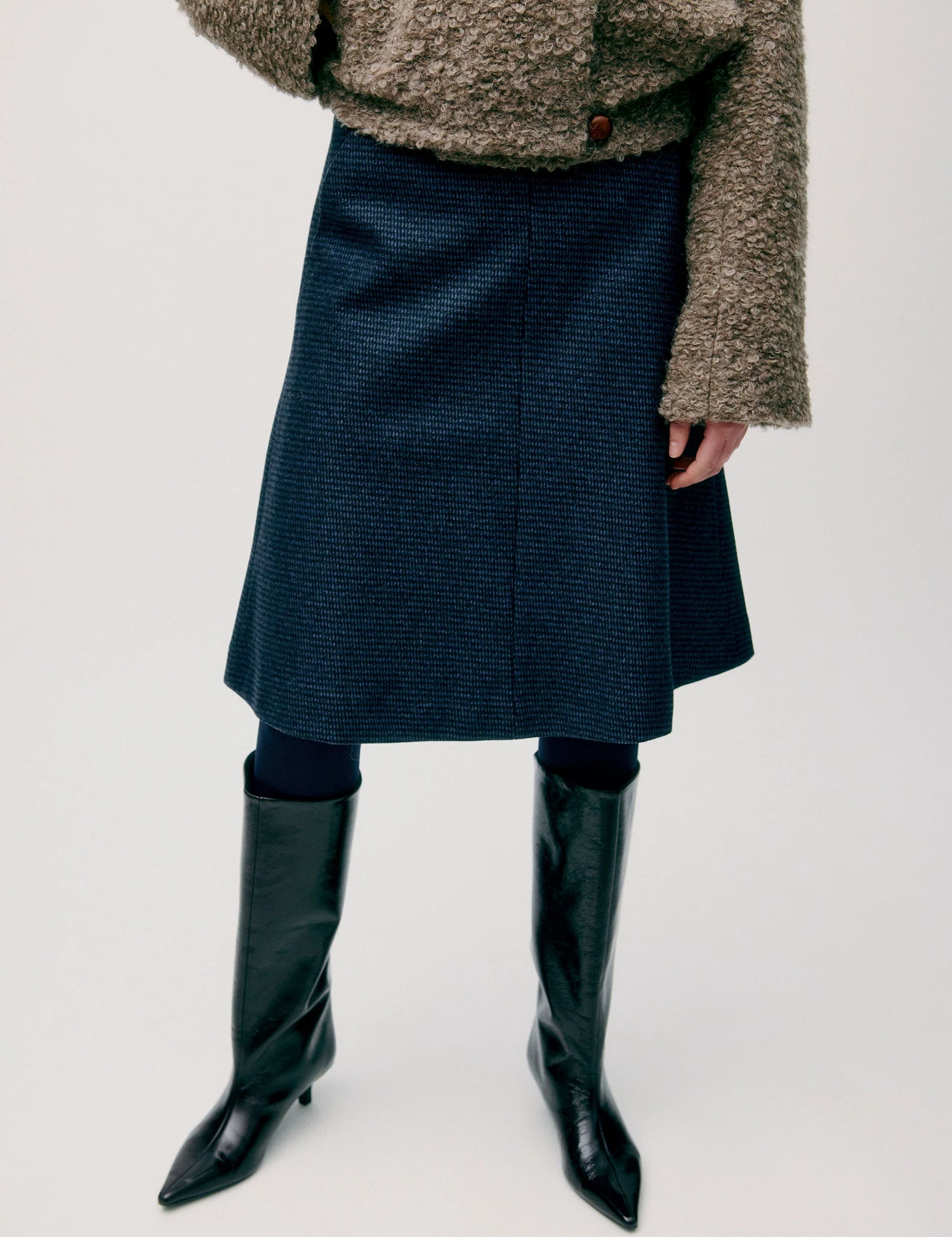 APOF Bello Skirt | Tweed Blue