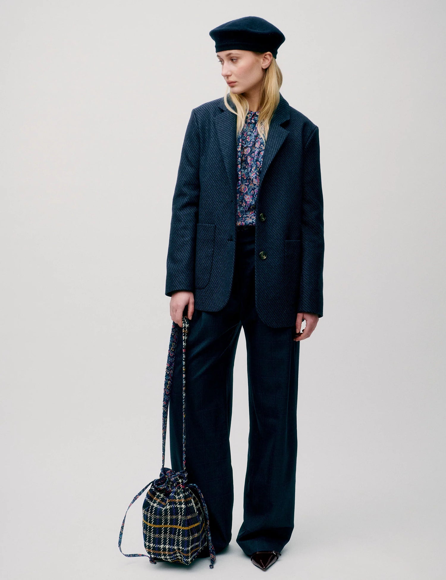 APOF Ragnhild Jakke | Tweed Blue | Uldblazer