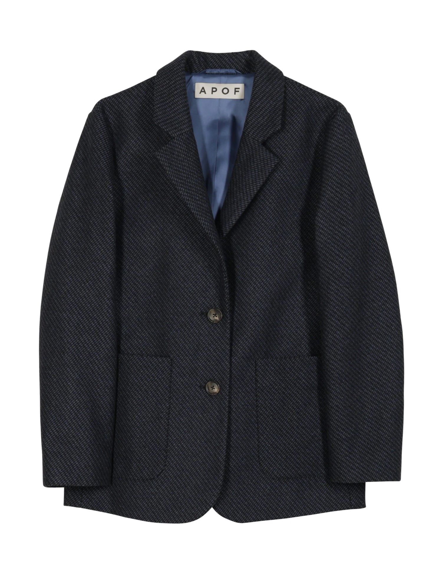 APOF Ragnhild Jakke | Tweed Blue | Uldblazer