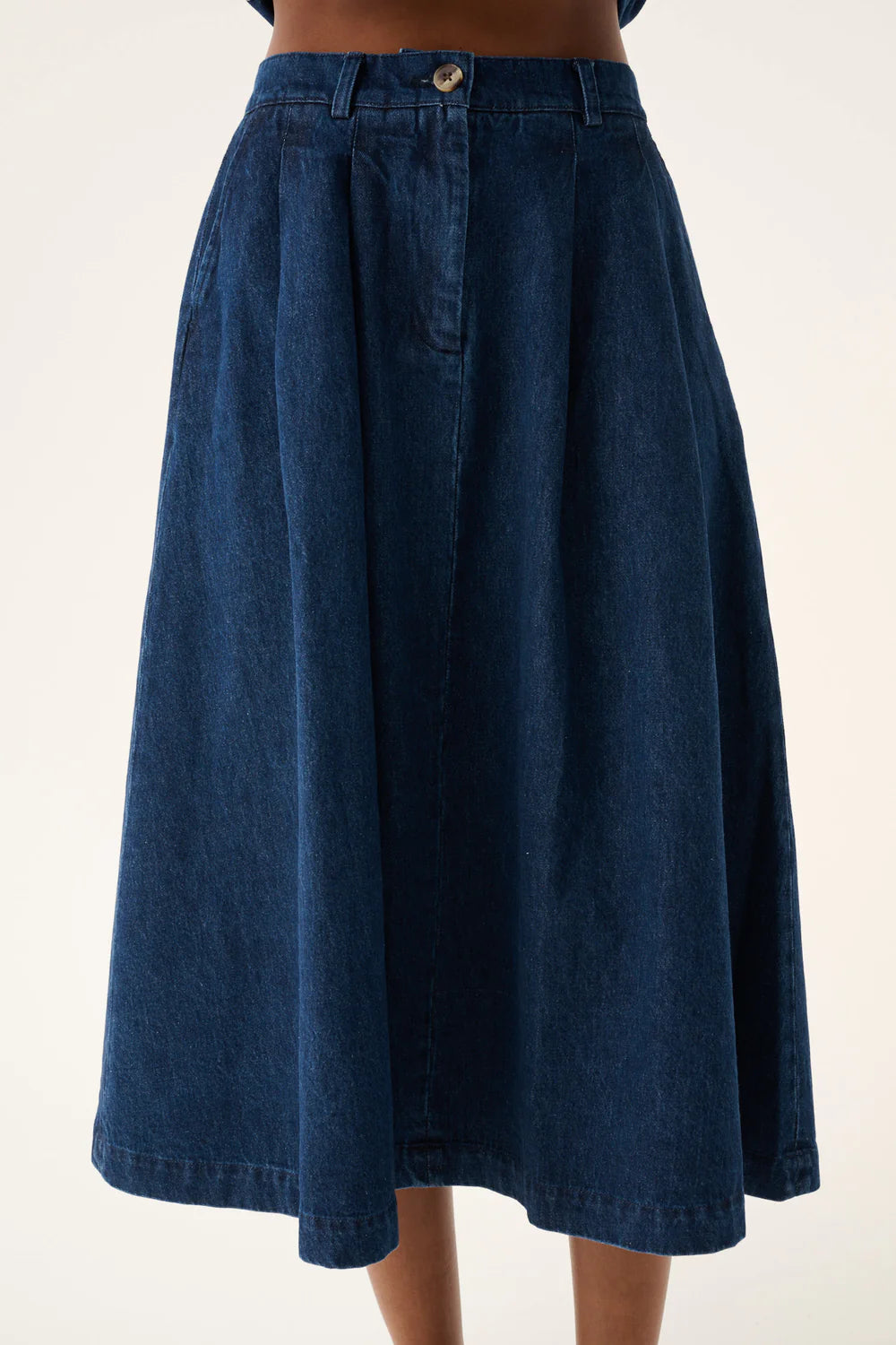 Rue de Tokyo Pen skirt heavy denim | Washed Indigo