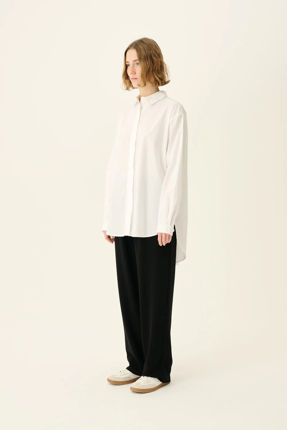 Rue de Tokyo Shelby Shirt Garment Dyed Poplin | White