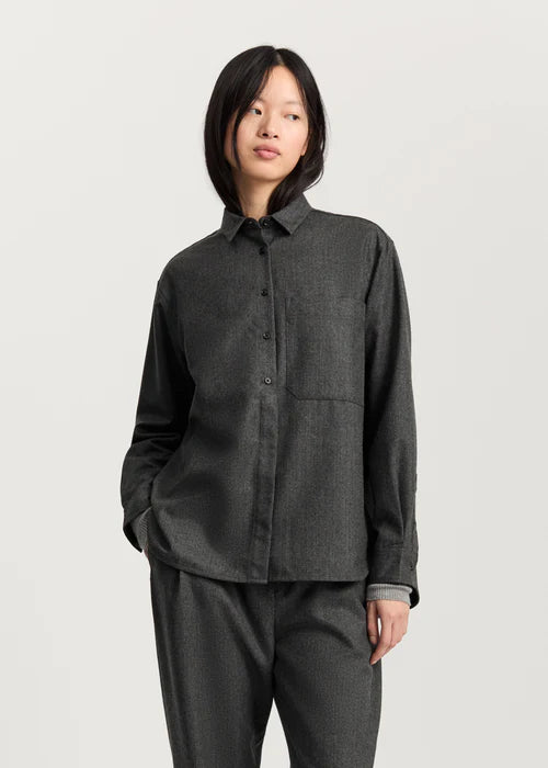 Aiayu Lynette Shirt Fine Wool | Dark Grey