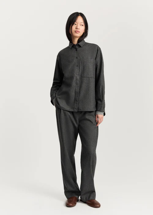 Aiayu Lynette Shirt Fine Wool | Dark Grey