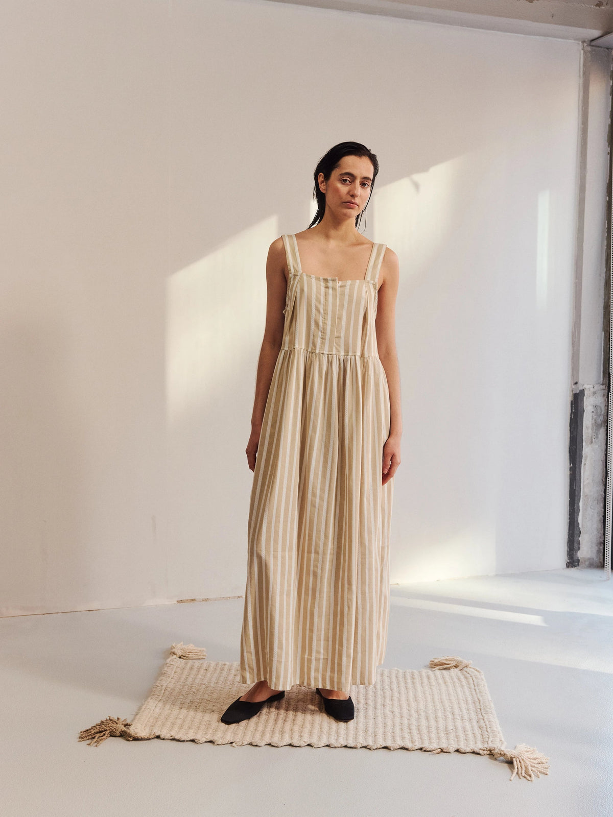 Proem Parades Bella Dress | Latte Stripe