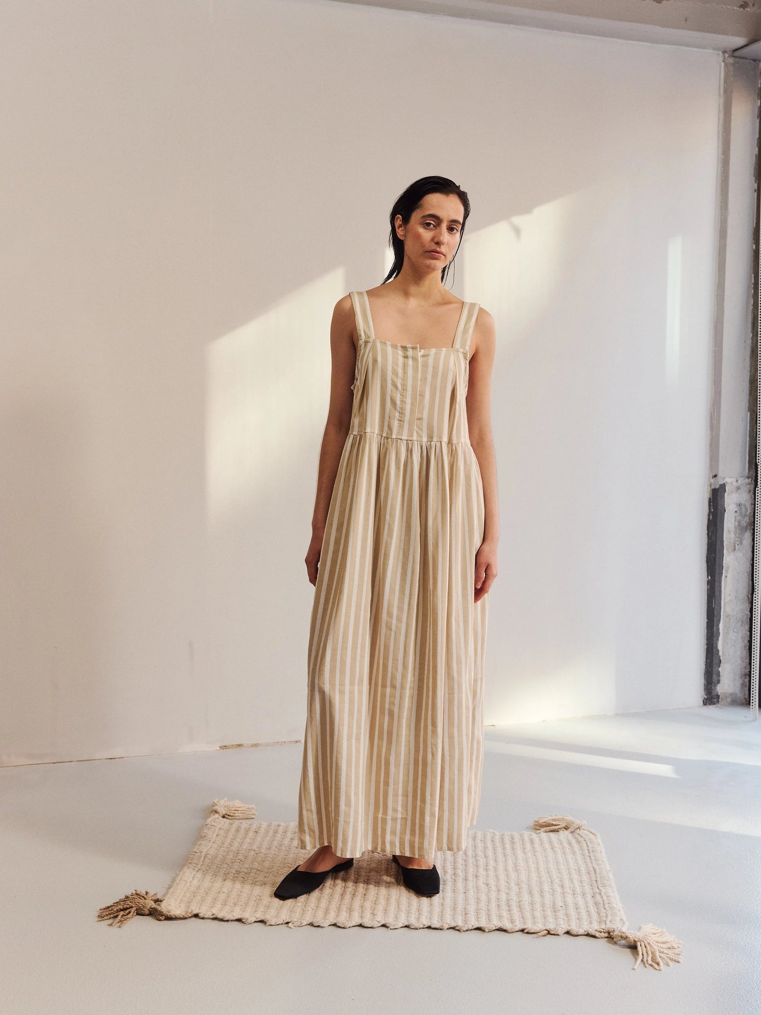 Proem Parades Bella Dress | Latte Stripe