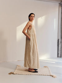 Proem Parades Bella Dress | Latte Stripe