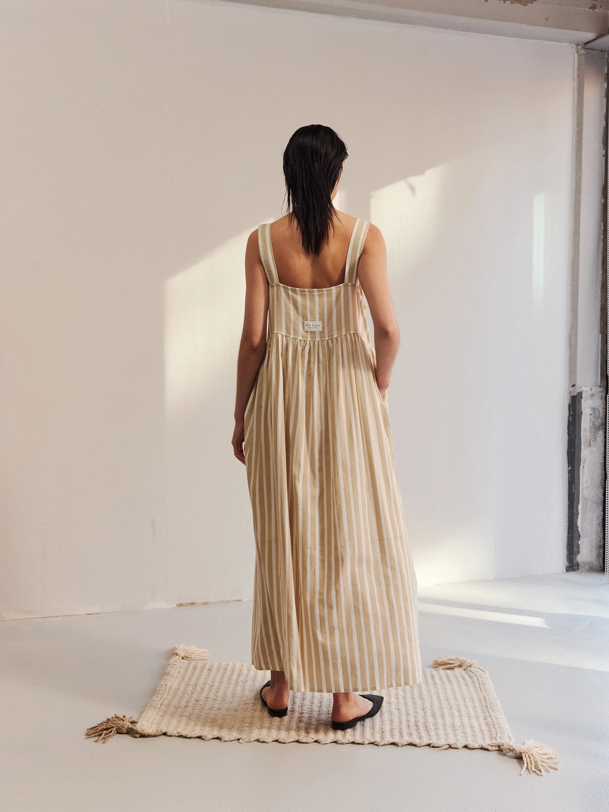 Proem Parades Bella Dress | Latte Stripe