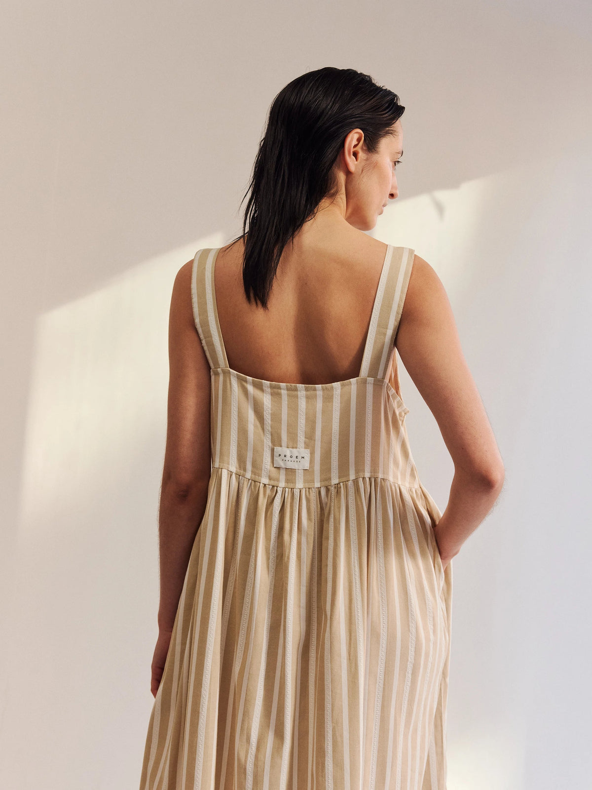 Proem Parades Bella Dress | Latte Stripe