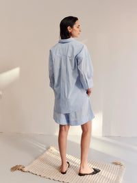 Proem Parades Claire Check SS Shirt | White & Baby Blue Check