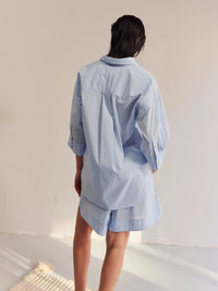 Proem Parades Claire Check SS Shirt | White & Baby Blue Check