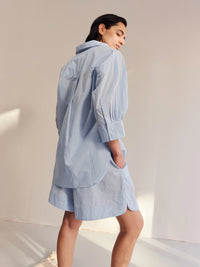 Proem Parades Claire Check SS Shirt | White & Baby Blue Check