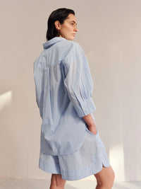 Proem Parades Claire Check Shorts | White & Baby Blue Check