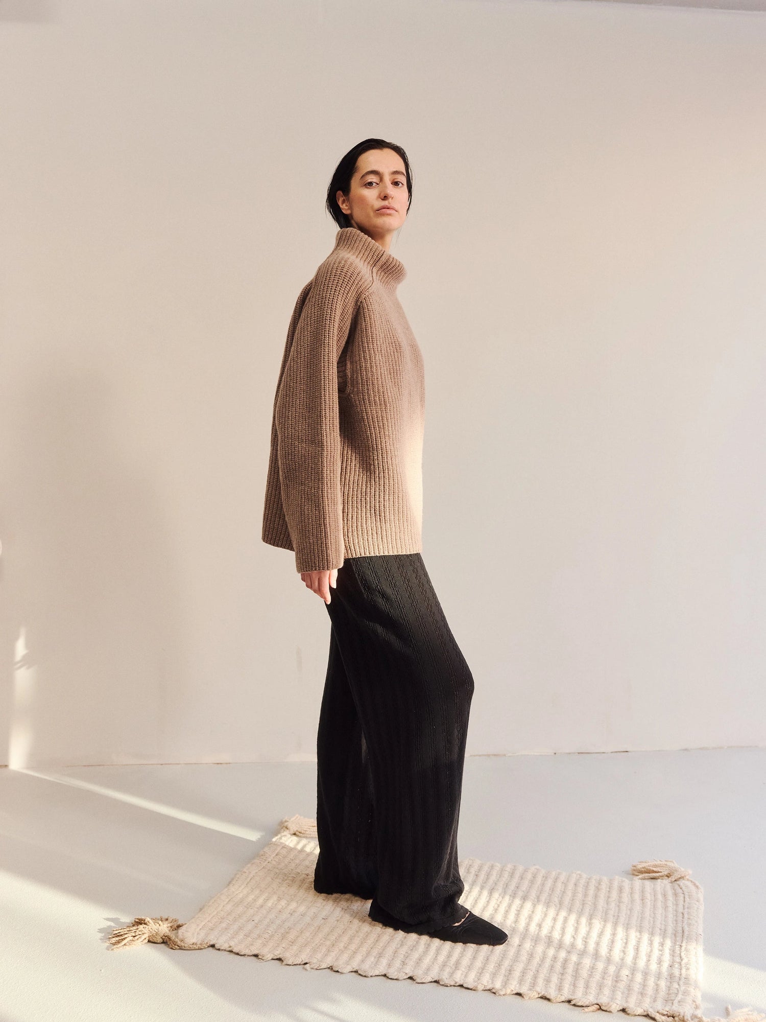 Proem Parades Coby Wool Jumper | Grey-Camel
