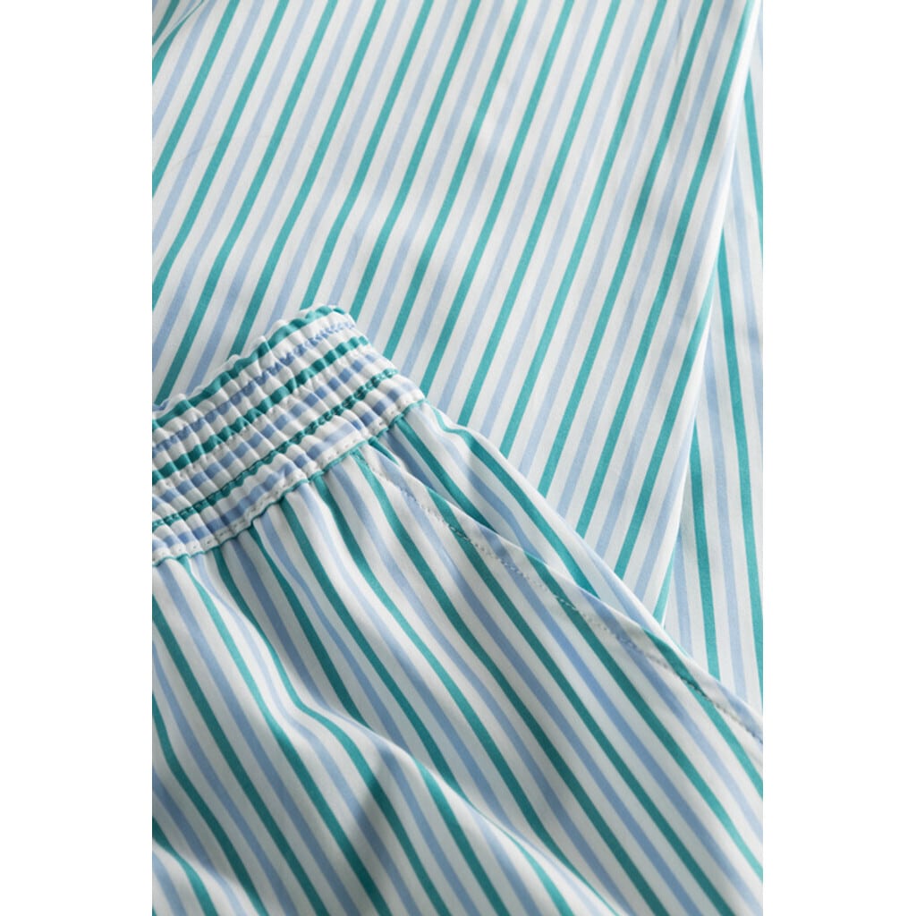 Rue de Tokyo Palla Pant Striped Cotton | Light Blue/Green Stripe