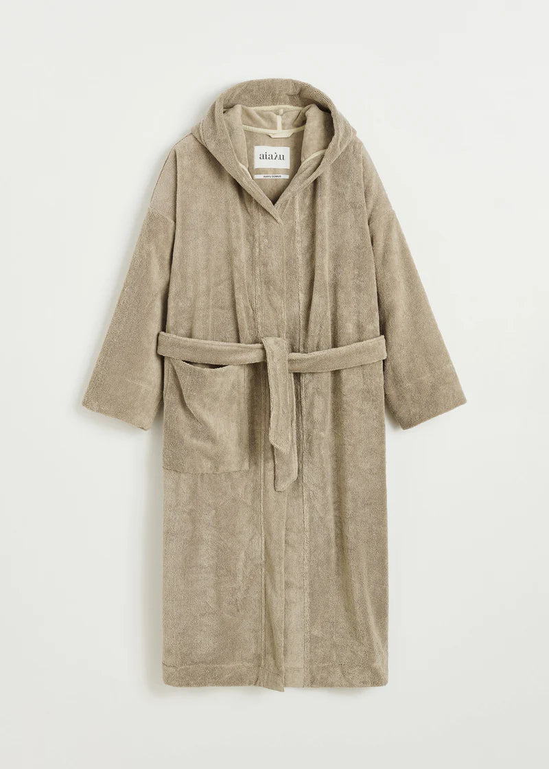 Aiayu Hooded Bathrobe Terry | Dried Linen | Badekåbe