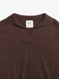 People's Republic of Cashmere  | Oversized Collar V-Neck | Dark Brown