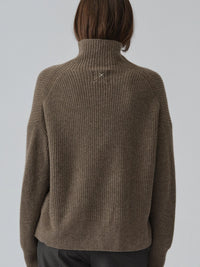People's Republic of Cashmere  | Premium Ribbed Turtleneck | Truffle
