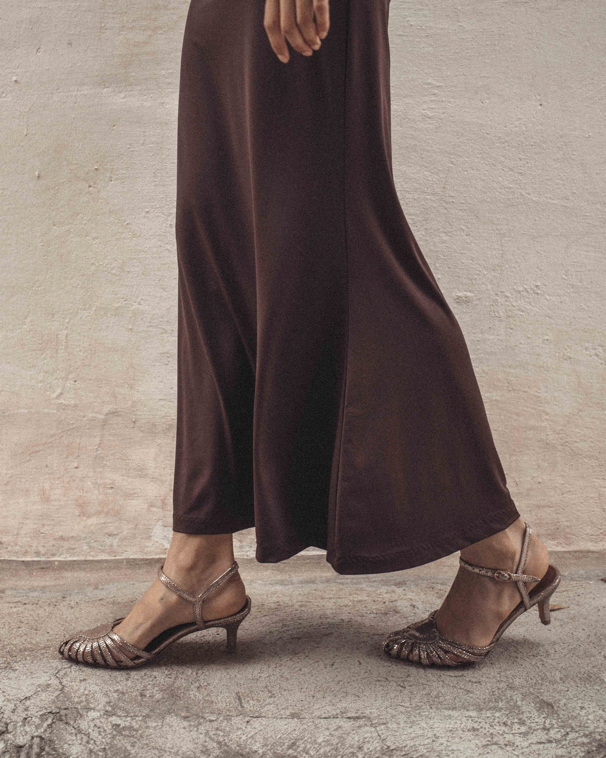 Anonymous Copenhagen Keesha 55 | Vintage Champagne Lizard Metallic Gold