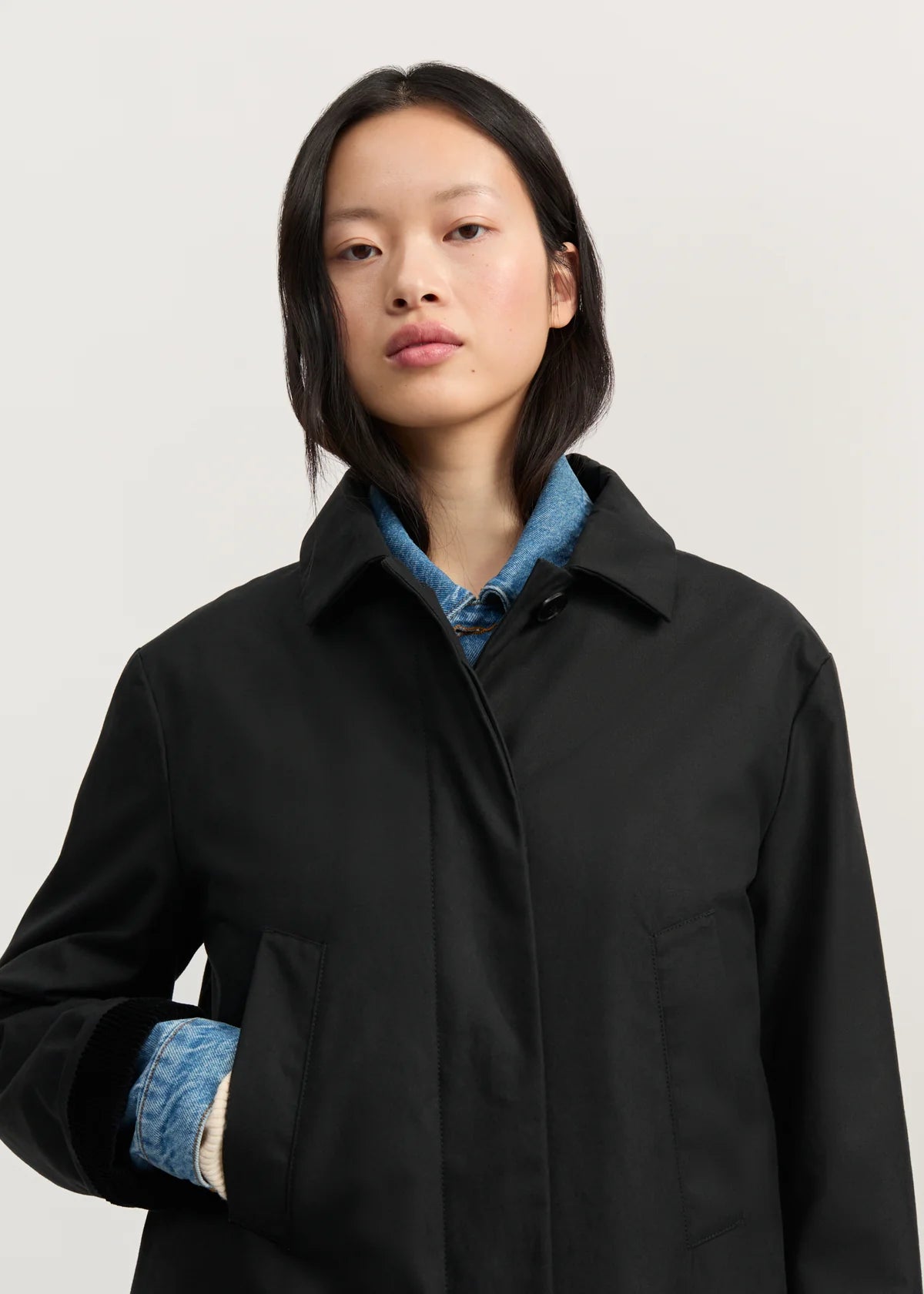 Aiayu Noor Coat Oilskin | Black