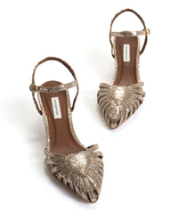 Anonymous Copenhagen Keesha 55 | Vintage Champagne Lizard Metallic Gold