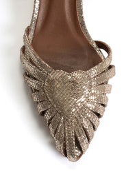 Anonymous Copenhagen Keesha 55 | Vintage Champagne Lizard Metallic Gold