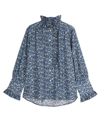 APOF Annemonne Blouse | Lemon Grove | Liberty Skjorte med sidelommer & flæser