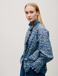 APOF Annemonne Blouse | Lemon Grove | Liberty Skjorte med sidelommer & flæser