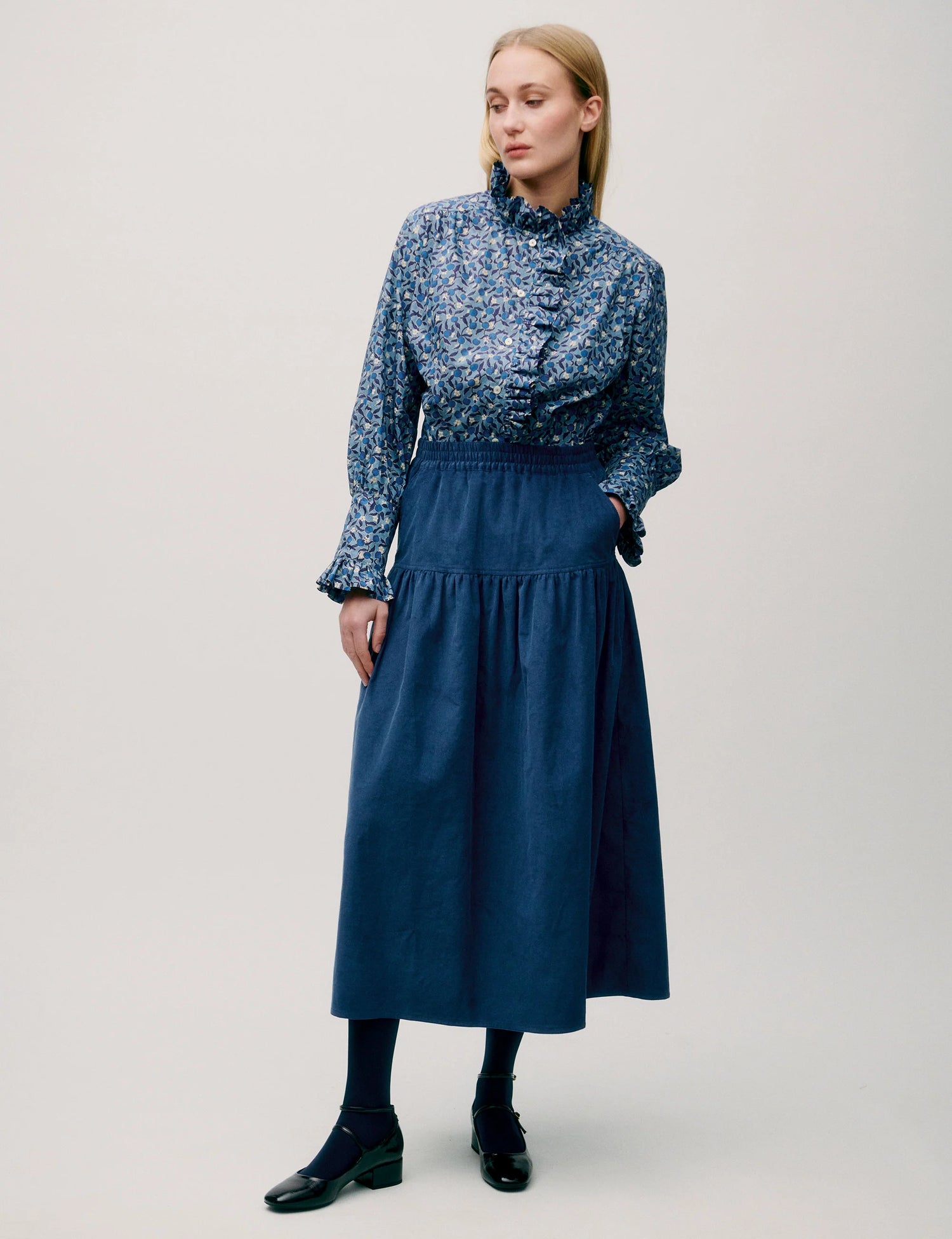 APOF Bodil Skirt | Paris Blue  | Baby Cord