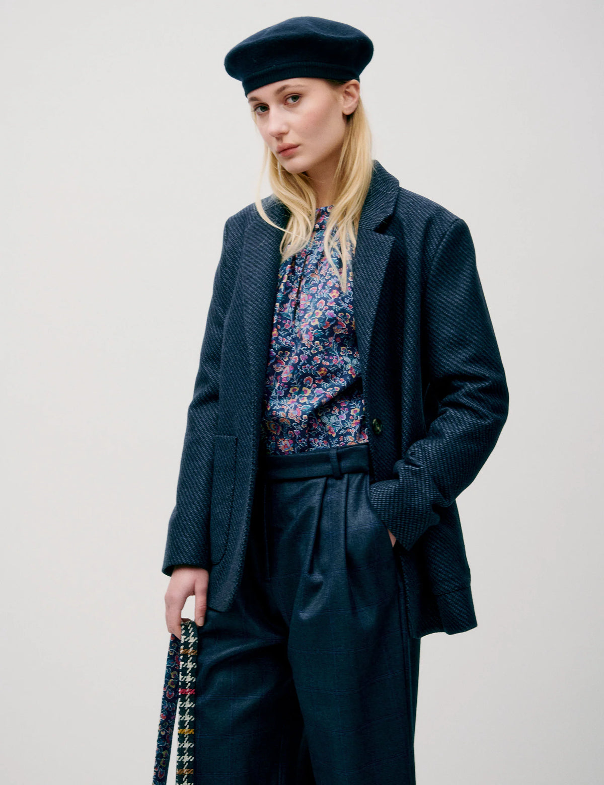 APOF Ragnhild Jakke | Tweed Blue | Uldblazer
