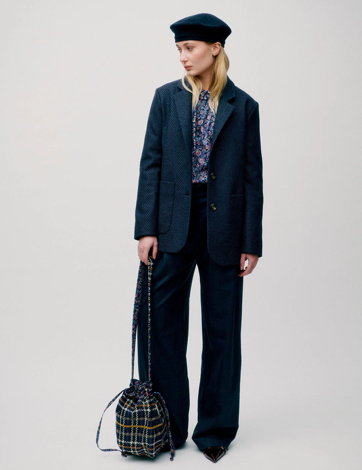 APOF Ragnhild Jakke | Tweed Blue | Uldblazer
