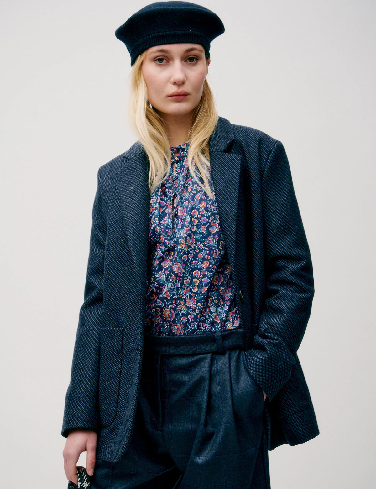 APOF Ragnhild Jakke | Tweed Blue | Uldblazer
