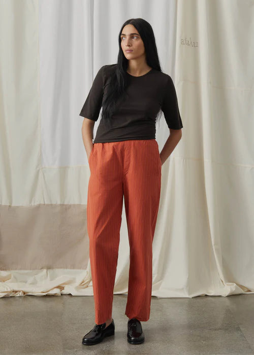 Aiayu Coco Pant Striped | Mix Burnt Orange | Økologisk Bomuld