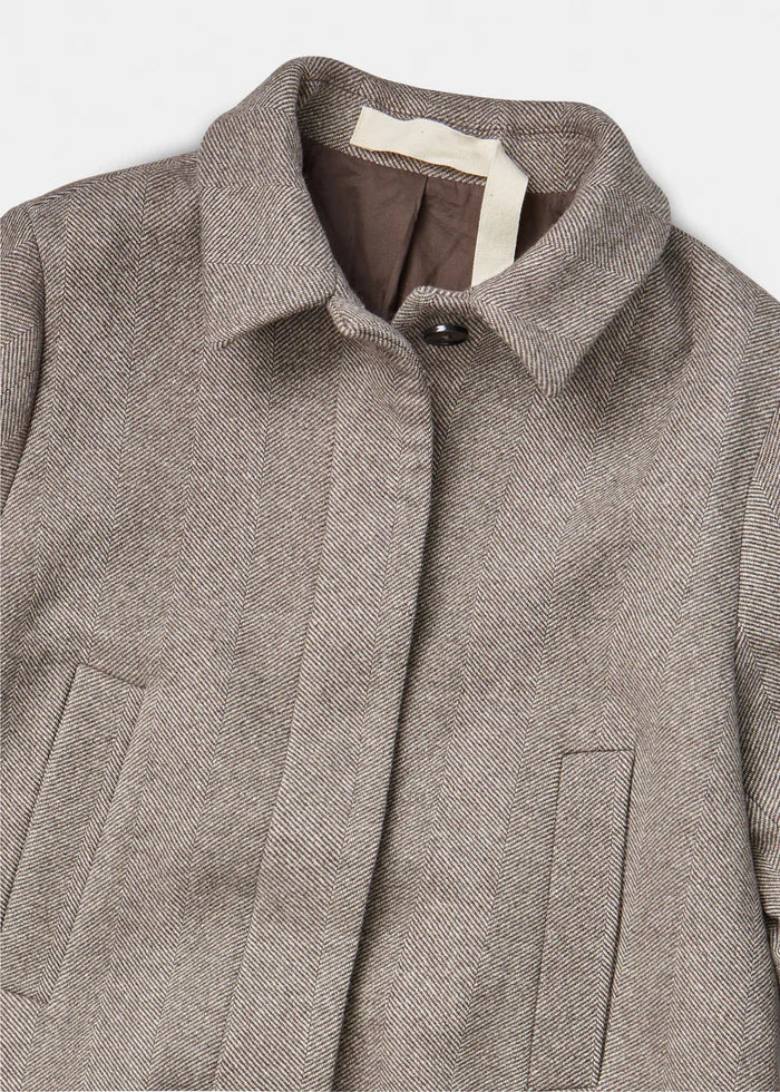 Aiayu Noah Wool Coat | Herringbone | Recycle Wool