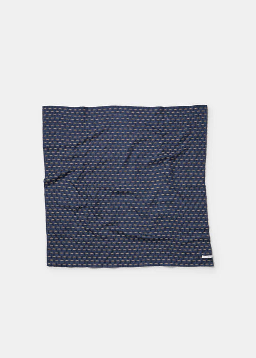 Aiayu Sabir Cashmere Silk Scarf 75 x 75 cm. | Mix Navy