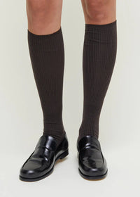 Aiayu Wool Knee Socks | Brown | Knælange Uldstrømper