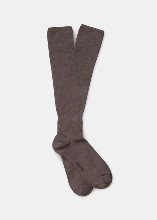 Aiayu Wool Knee Socks | Brown | Knælange Uldstrømper