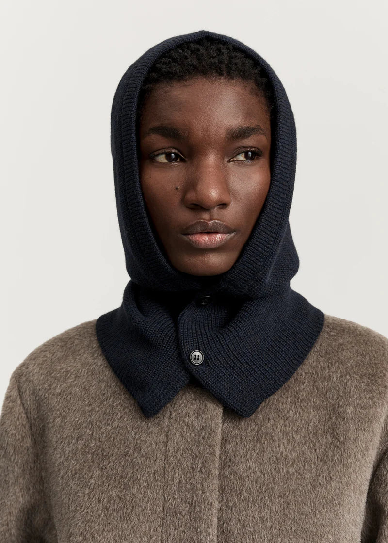 Aiayu Cindy balaclava | Black Navy | Pure Llama