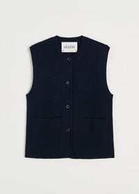Aiayu Elva Vest - Pure Merino Uld | Navy