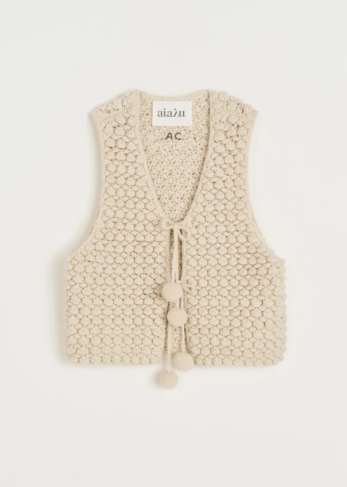 Aiayu Ravi Vest - Highland Wool | Pure Ecru