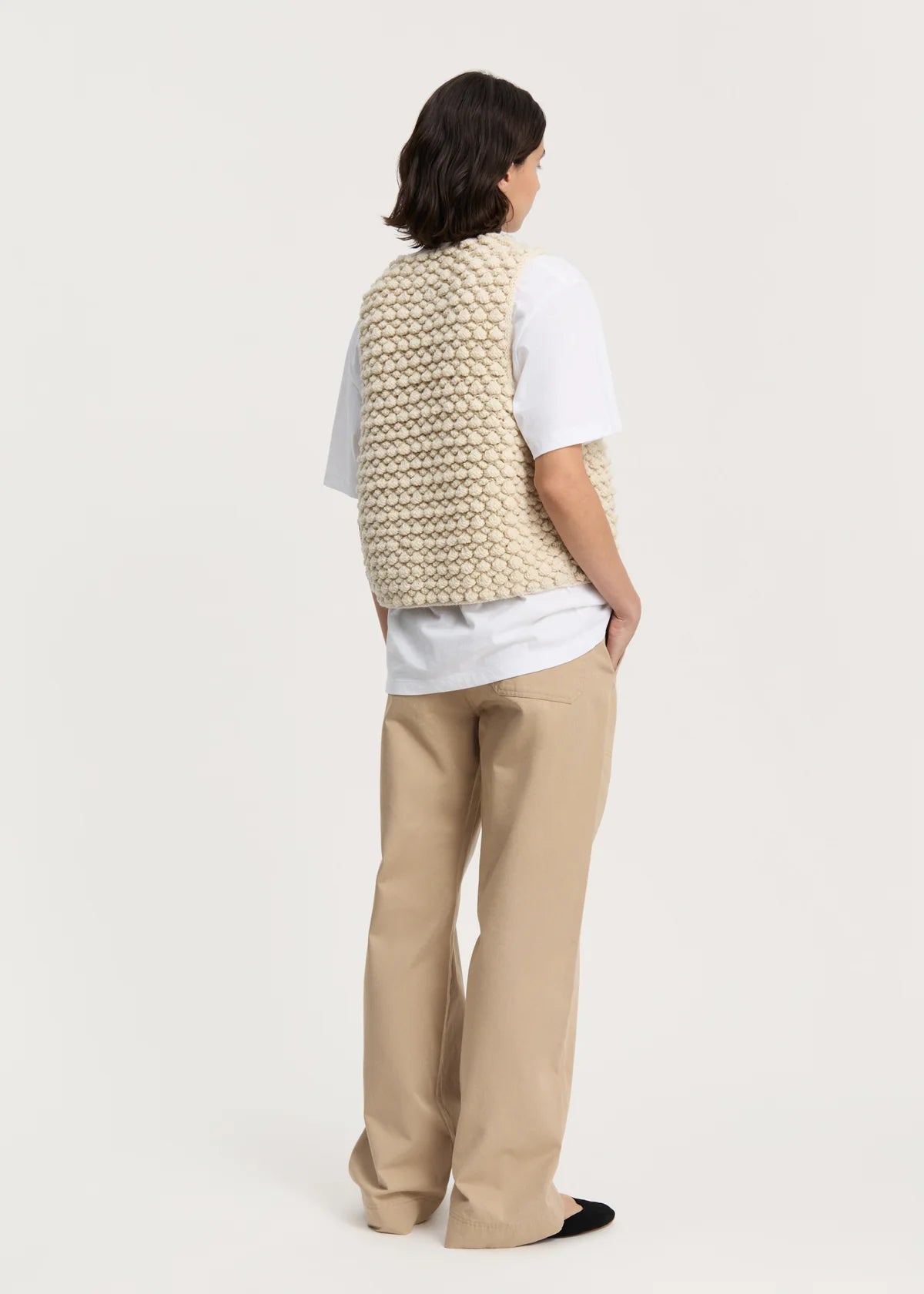 Aiayu Ravi Vest - Highland Wool | Pure Ecru