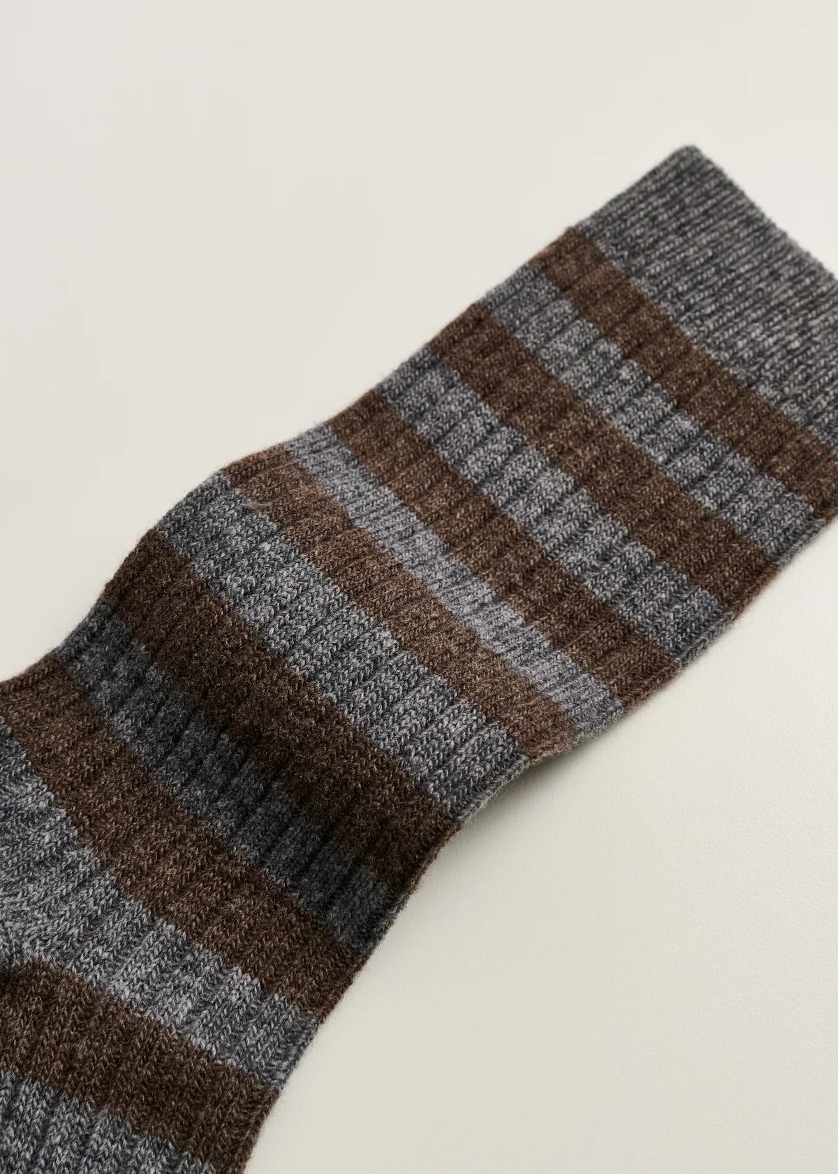 Aiayu Striped Cashmere Sock | Mix Grey