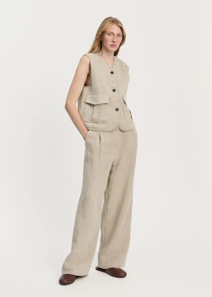 Aiayu Vest Heavy Linen | Pure Natural
