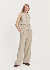 Aiayu Vest Heavy Linen | Pure Natural