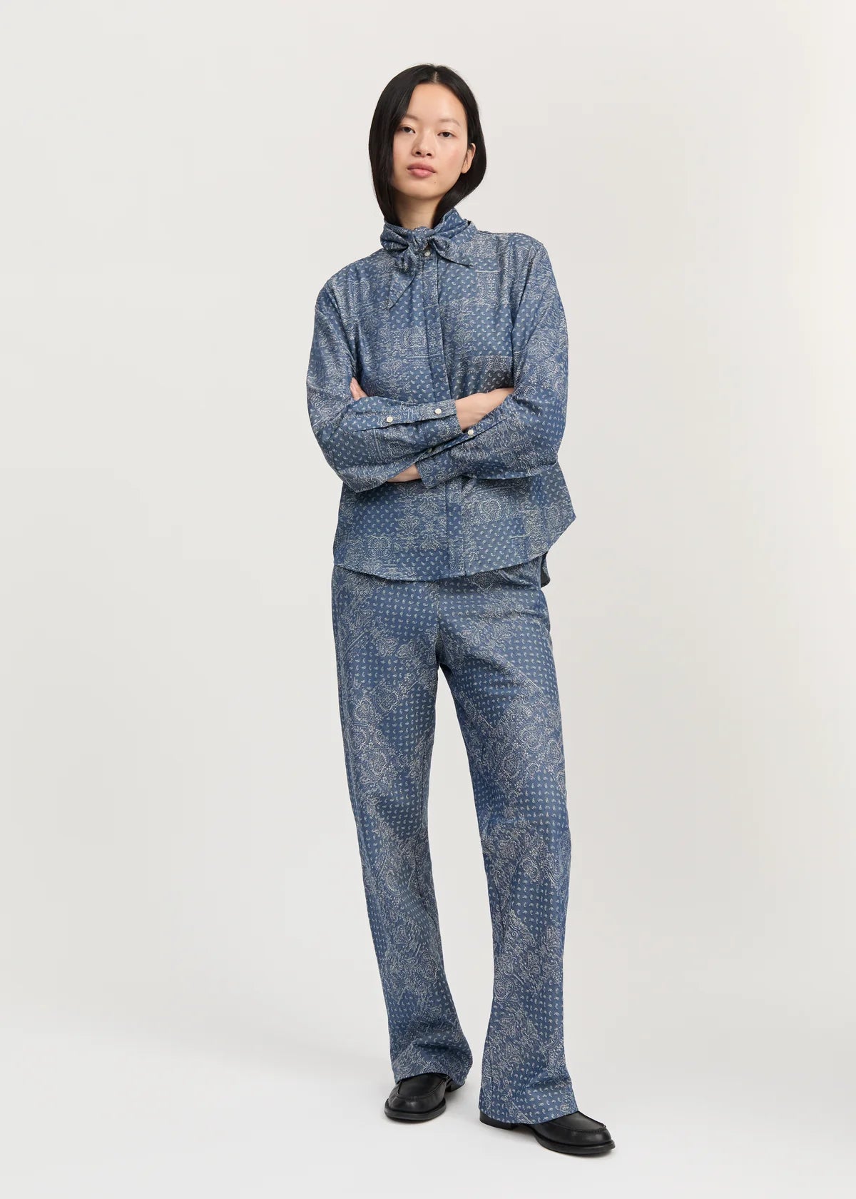 Aiayu Mara Pants Jacquard | Bluebell Paisley