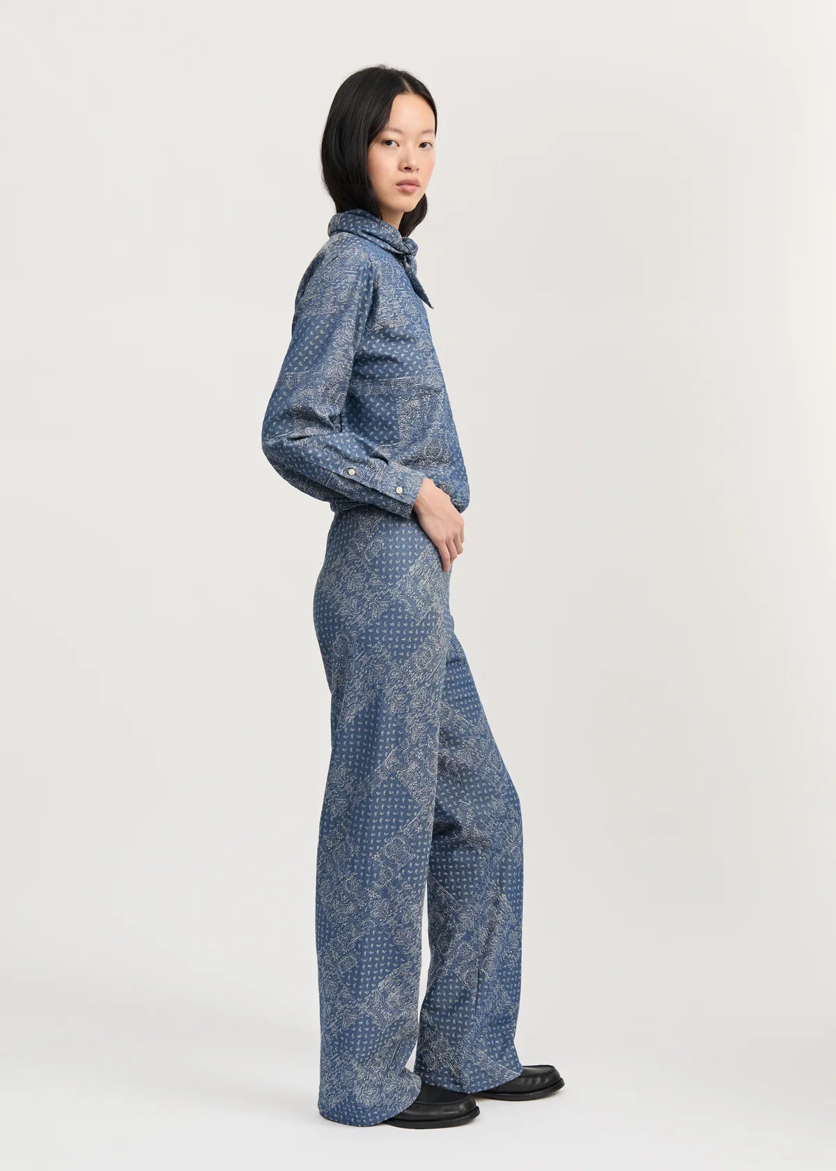 Aiayu Mara Pants Jacquard | Bluebell Paisley
