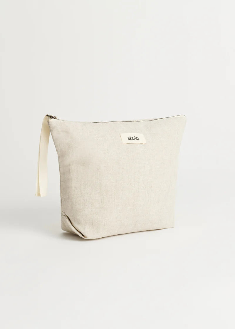 Aiayu Pouch Linen | Pure Nature | Toilettaske i hør