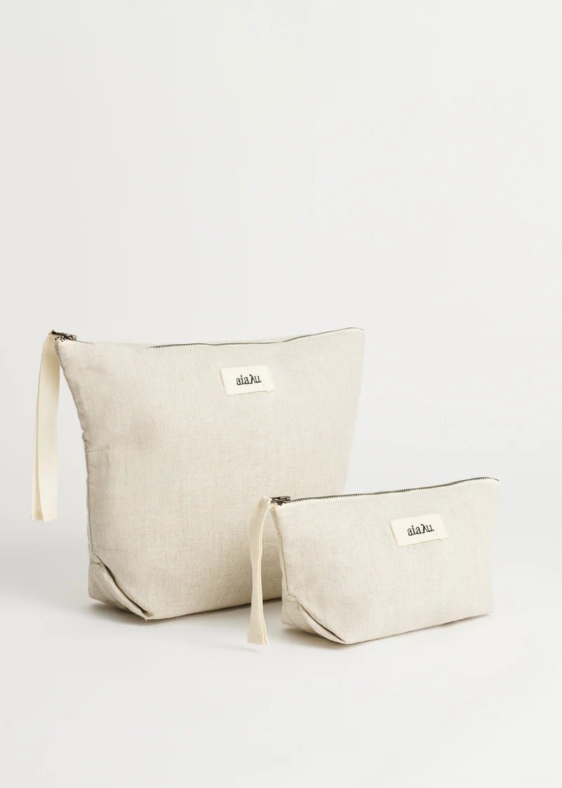 Aiayu Pouch Linen | Pure Nature | Toilettaske i hør